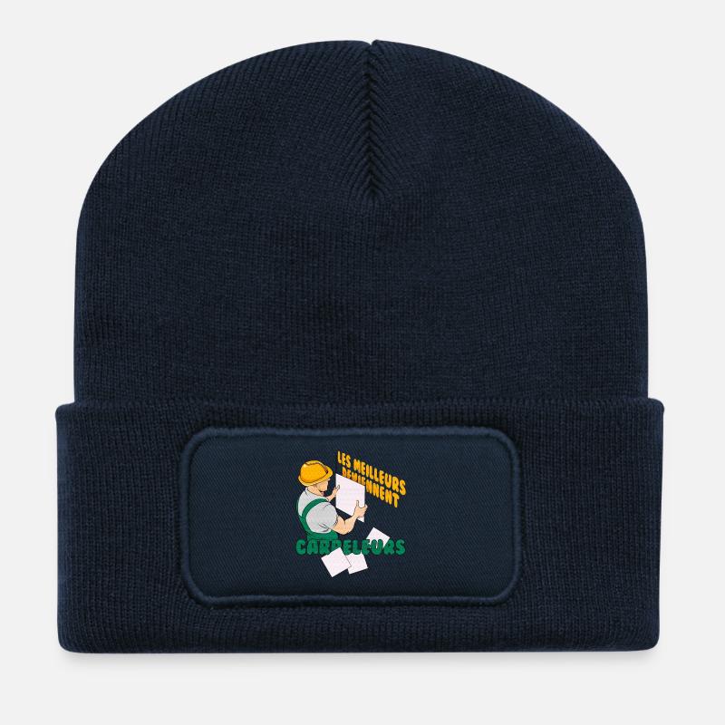 carreleur - Beanie recyclé à patch - bleu marine