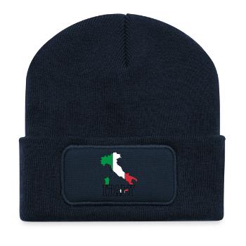 Italie - Beanie recyclé à patch - bleu marine - Devant