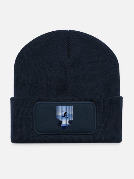 Parkour Sprung Freerunning Berg - Recycelte Patch Beanie - French Navy