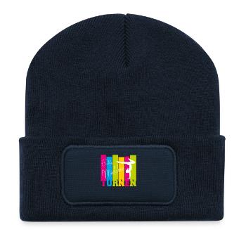 Echte Mädchen Turnen Geschenkidee für Turnerin - Recycelte Patch Beanie - French Navy - Vorne