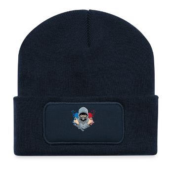 Pulvérisateur Graffiti - Beanie recyclé à patch - bleu marine - Devant