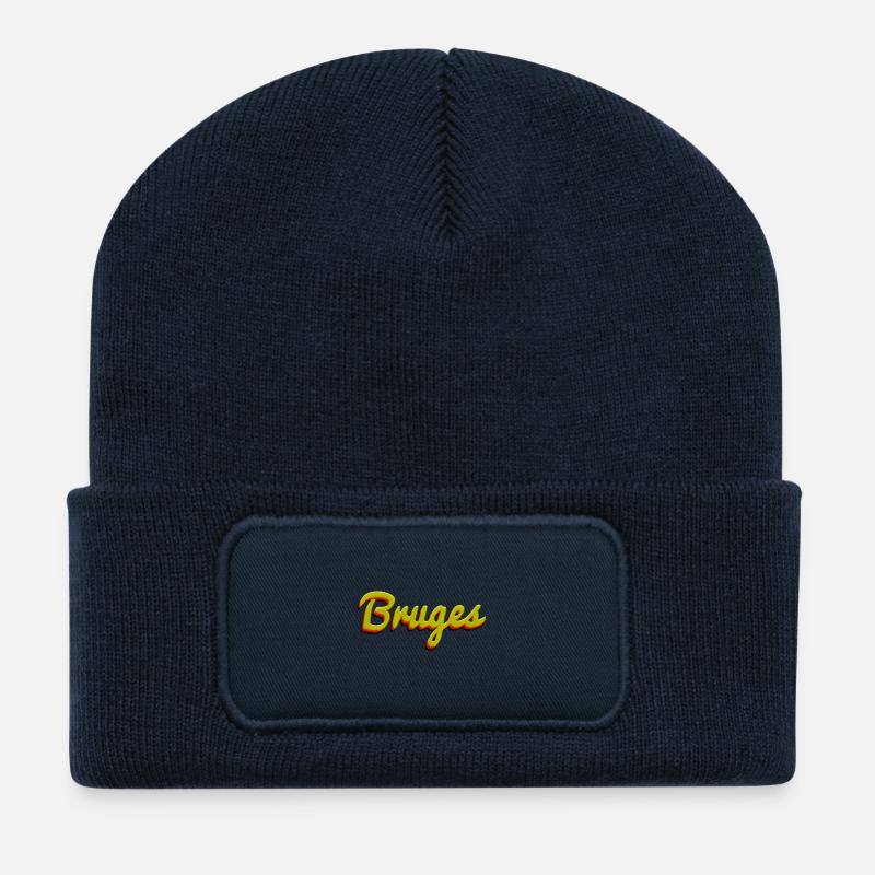 Bruges Bruges Belgique - Beanie recyclé à patch - bleu marine