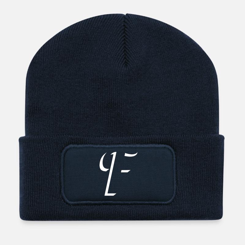 Letter F, Name, der Buchstabe F - Recycelte Patch Beanie - French Navy