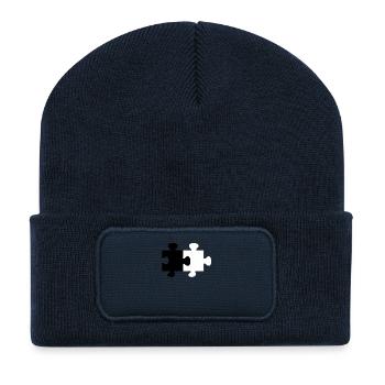 Puzzle Black And White - Recycled Patch Beanie - french navy - Front