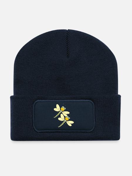 les sœurs libellules - Beanie recyclé à patch - bleu marine