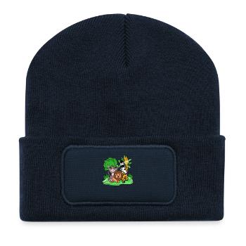 Jungle animaux Mignon - Beanie recyclé à patch - bleu marine - Devant