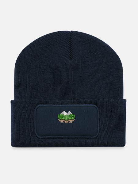 Montagne montagne - Beanie recyclé à patch - bleu marine