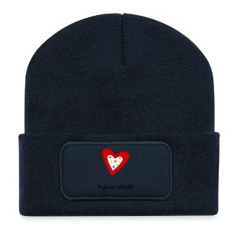 RETRAITE. BONNE RETRAITE. JOYEUSE RETRAITE. - Beanie recyclé à patch - bleu marine - Devant