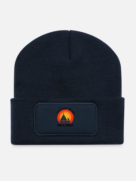 Life is just better on a boat - Recycelte Patch Beanie - French Navy