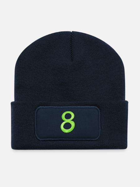 8 - Beanie recyclé à patch - bleu marine