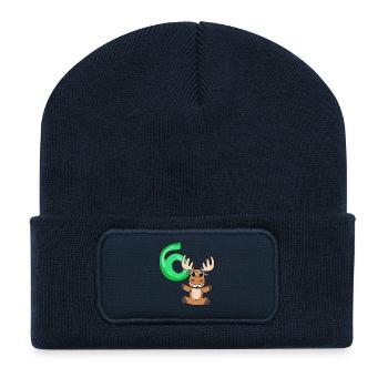 6 anniversaire de Elch - 6 ans - Beanie recyclé à patch - bleu marine - Devant