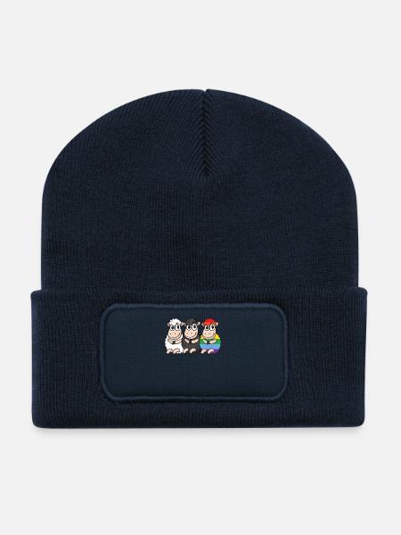 Schwarzes Schaf - Regenbogen Schaf - Recycelte Patch Beanie - French Navy