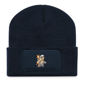 Lustiges Hunde Team I Lustiges Hundemotiv I Hund - Recycelte Patch Beanie - French Navy - Vorne