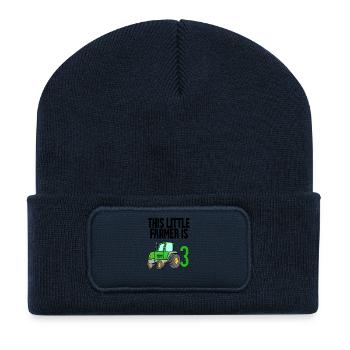 Tractor 3 years boy - Recycled Patch Beanie - french navy - Front