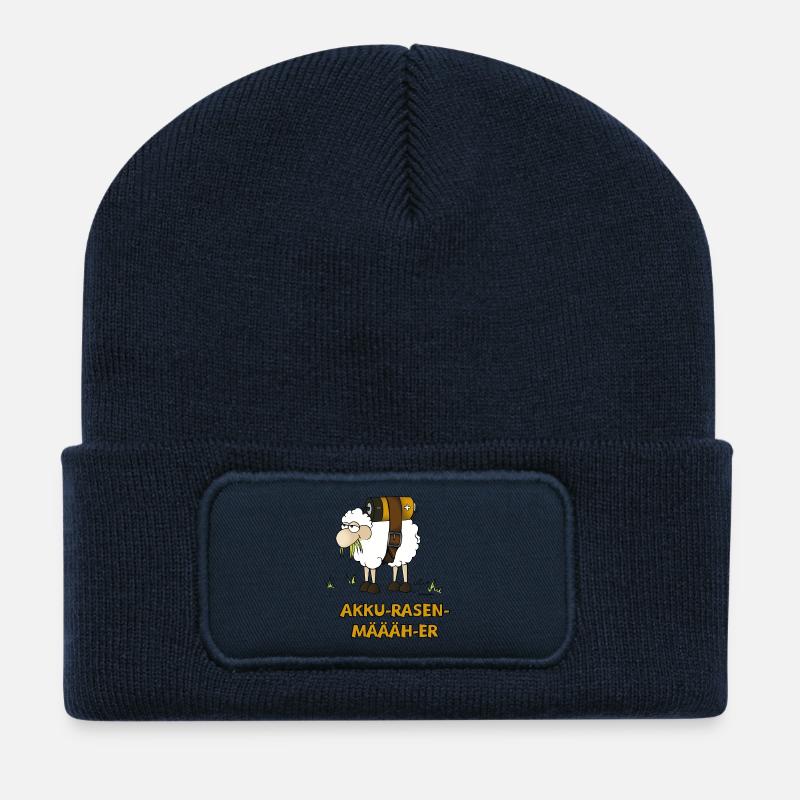 Akku-Rasen-Määäh-er - Recycelte Patch Beanie - French Navy