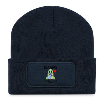 Baby 2023 - Geburt Schwanger 2023 - Recycelte Patch Beanie - French Navy - Vorne