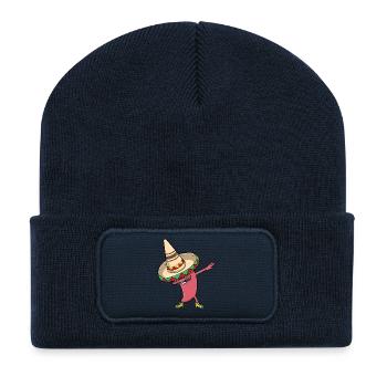 Cinco de Mayo Chili Dabbing - Recycelte Patch Beanie - French Navy - Vorne