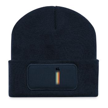 Mofa Mofafahrer Retro Vintage - Recycelte Patch Beanie - French Navy - Vorne