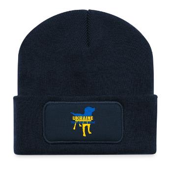 Ukraine Tierrettung - Recycelte Patch Beanie - French Navy - Vorne
