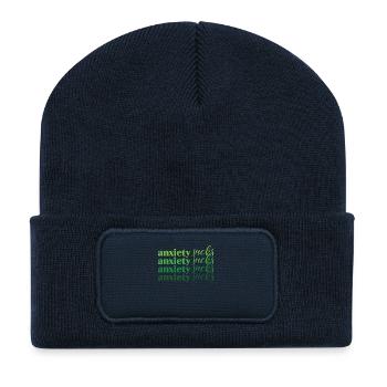 Anxiety Sucks Grün Mental Health - Recycelte Patch Beanie - French Navy - Vorne