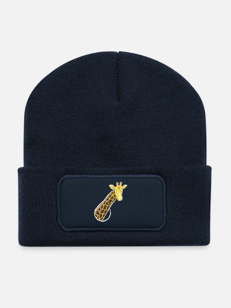 la girafe à l’air - Beanie recyclé à patch - bleu marine