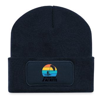 Je Peux Pas J'ai Kite Cadeau Humour - Beanie recyclé à patch - bleu marine - Devant