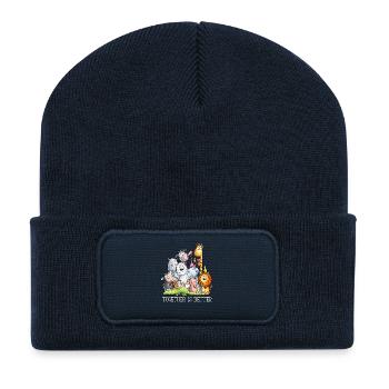 Together Is Better I Tierhaufen I Tiere I Zoo - Recycled Patch Beanie - french navy - Front
