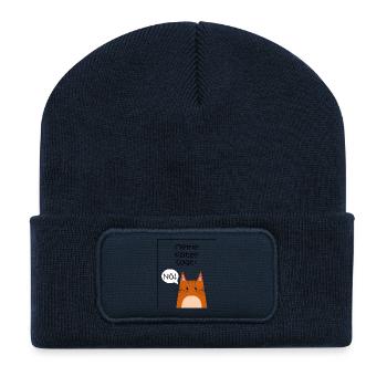 Meine Katze sagt: Nö! - Recycelte Patch Beanie - French Navy - Vorne