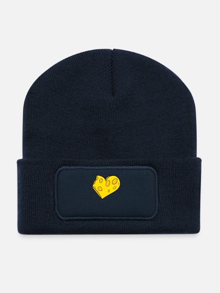 Herz aus Käse - Käse Liebe - Recycelte Patch Beanie - French Navy
