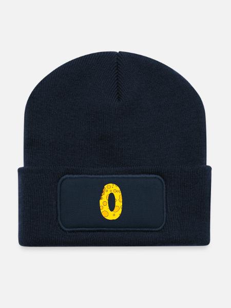 Number 0 Digit Cheese - Recycled Patch Beanie - french navy