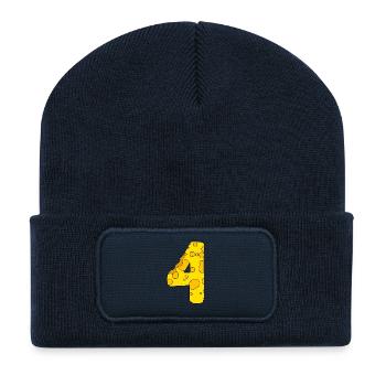 Number 4 Digit Cheese - Recycled Patch Beanie - french navy - Front