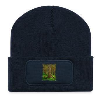 Waldtiere, Zwerg und Naturmagie - Recycelte Patch Beanie - French Navy - Vorne
