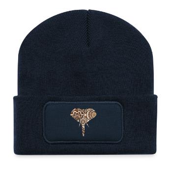 Elephant pattern - Recycled Patch Beanie - french navy - Front
