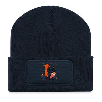 Schulkind, Einschulung, Zuckertüte - Recycelte Patch Beanie - French Navy - Vorne