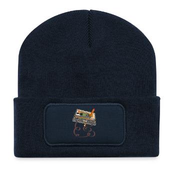 80er 90er Jahre Kassette Pencil Throwback Retro Vinta - Recycelte Patch Beanie - French Navy - Vorne