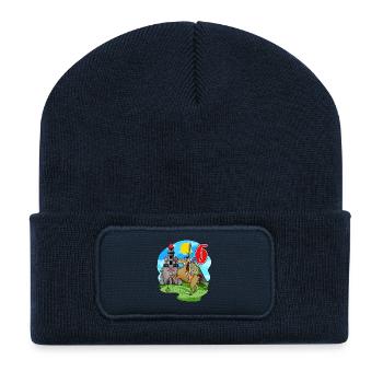 Ritter 6. Geburtstag 6 Jahre Junge Geschenk - Recycelte Patch Beanie - French Navy - Vorne