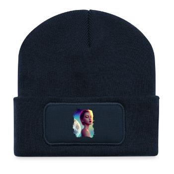 Mondneon Kosmosportrait - Recycelte Patch Beanie - French Navy - Vorne