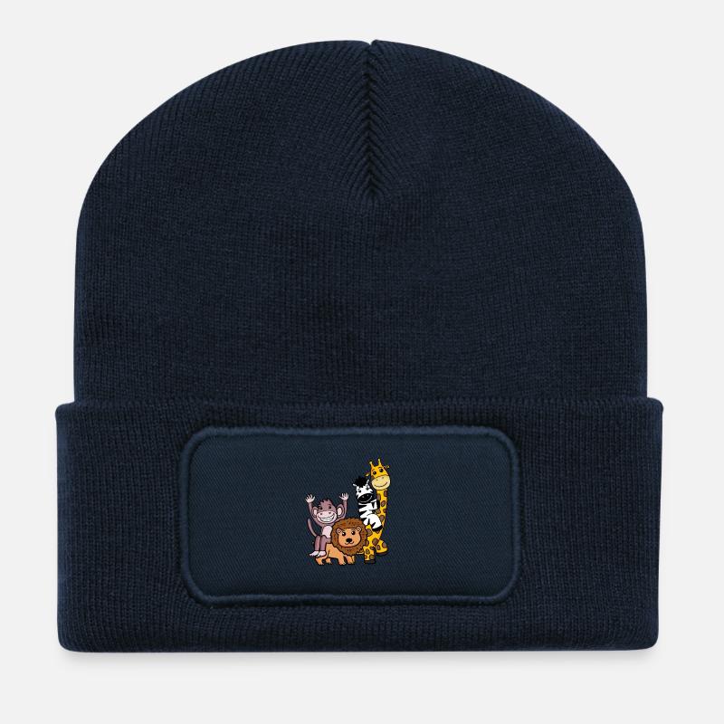 Animaux mignons - Beanie recyclé à patch - bleu marine