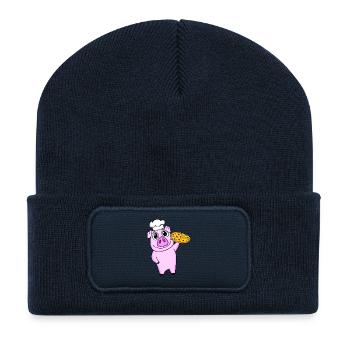 Pizza Maker Pizza Chef Pork Italian - Recycled Patch Beanie - french navy - Front