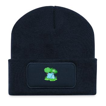 Zelt hellblau - Recycelte Patch Beanie - French Navy - Vorne