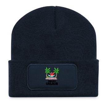 Urlaub Papagei - Recycelte Patch Beanie - French Navy - Vorne