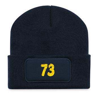 73 ans - Cadeau de 73e anniversaire - 1973 - Beanie recyclé à patch - bleu marine - Devant