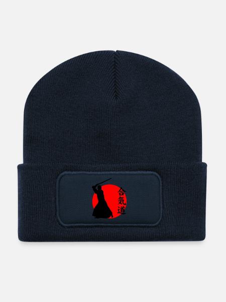 Aïkido - Beanie recyclé à patch - bleu marine
