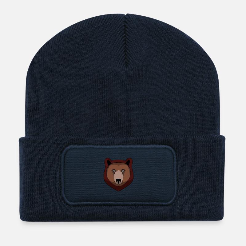 Ours - Beanie recyclé à patch - bleu marine