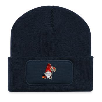 Gnom Weihnachts Wichtel mit ich liebe dich Schild - Recycelte Patch Beanie - French Navy - Vorne