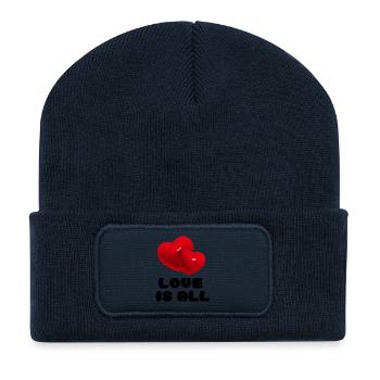 Love is everything # - Recycled Patch Beanie - french navy - Front