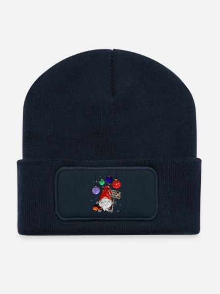 Gnom Weihnachts Zwerg Frohe Weihnachten - Recycelte Patch Beanie - French Navy