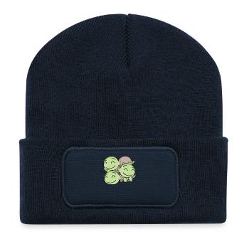 Cute turtles - turtle - Recycled Patch Beanie - french navy - Front