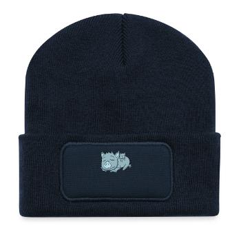 Bat with Baby Bat - Family - Recycled Patch Beanie - french navy - Front