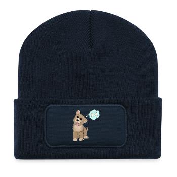 7 1 Floof woof blank - Recycelte Patch Beanie - French Navy - Vorne